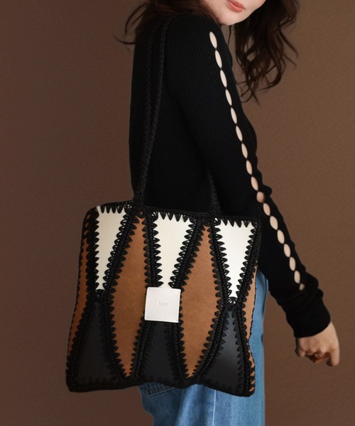 styiro（スタイロ）の「【styiro black】パズルズトートバッグ（トートバッグ・レディース・ブラウン/ブラック/ブラックミックス・FREE）」の3枚目の写真