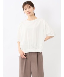 【ドルマン ゆったり】m.f.エディトリアル レディース 異素材切替 クルーネック プルオーバー Tシャツ