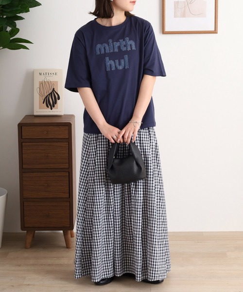 セール】EGLANTINE デニム加工ロゴ 半袖カットソー（Tシャツ