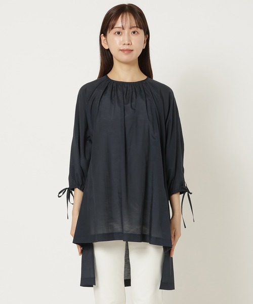 セール】【接触冷感/手洗い可】バックロングブラウス（シャツ/ブラウス