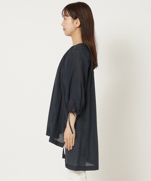 セール】【接触冷感/手洗い可】バックロングブラウス（シャツ/ブラウス