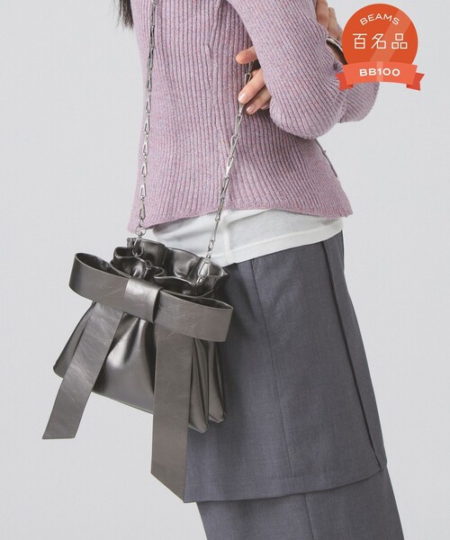 Ray BEAMS（レイビームス）の「リボン チェーン バッグ（ショルダーバッグ・レディース・ブラック/レッド/ブラック系その他4・ONE SIZE）」の2枚目の写真