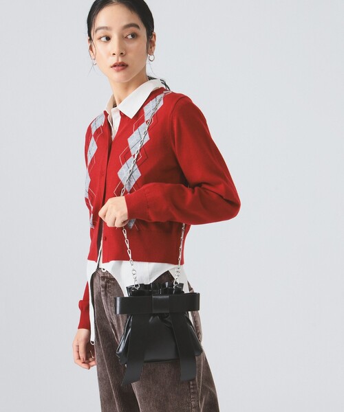 Ray BEAMS（レイビームス）の「リボン チェーン バッグ（ショルダーバッグ・レディース・ブラック/レッド/ブラック系その他4・ONE SIZE）」の9枚目の写真