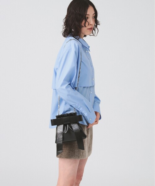 Ray BEAMS（レイビームス）の「リボン チェーン バッグ（ショルダーバッグ・レディース・ブラック/レッド/ブラック系その他4・ONE SIZE）」の5枚目の写真