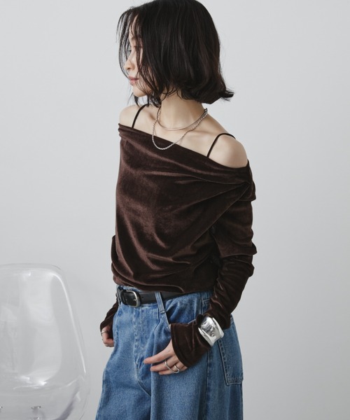 シアーベロアドレーププルオーバー（Tシャツ/カットソー）｜Aunt
