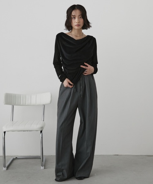 シアーベロアドレーププルオーバー（Tシャツ/カットソー）｜Aunt