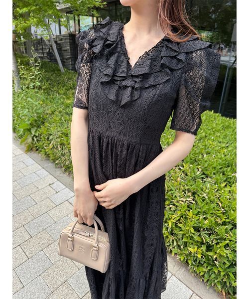SNIDEL（スナイデル）の「ボリュームフリルレースワンピース