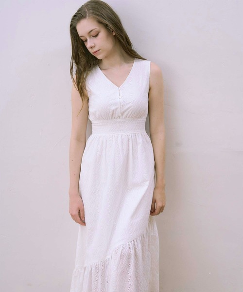 極美品♡ルネ♡レースワンピース 花柄レース重ね配色ワンピース - ベルーナ【公式】