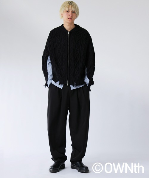 antiqua(アンティカ)の「ツータック ワイドパンツ(その他パンツ・レディース・ブラック/グレー・ONESIZE)」の12枚目の写真