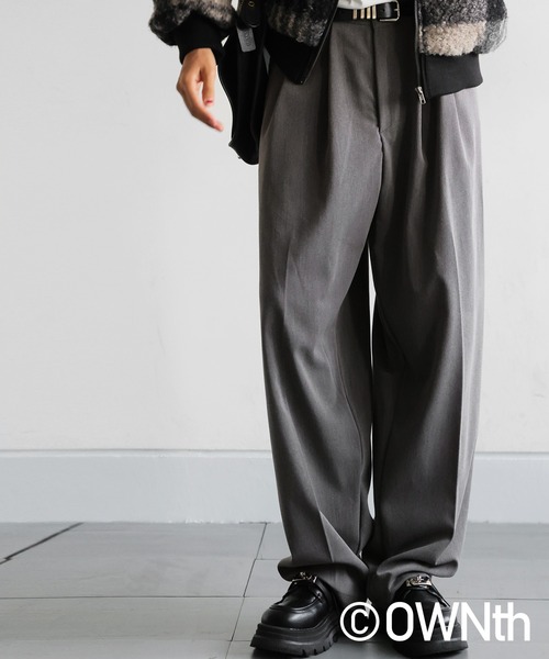 antiqua(アンティカ)の「ツータック ワイドパンツ(その他パンツ・レディース・ブラック/グレー・ONESIZE)」の14枚目の写真