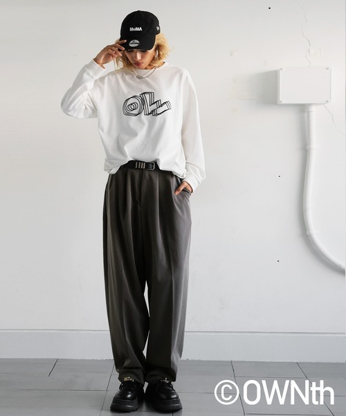 antiqua(アンティカ)の「ツータック ワイドパンツ(その他パンツ・レディース・ブラック/グレー・ONESIZE)」の16枚目の写真