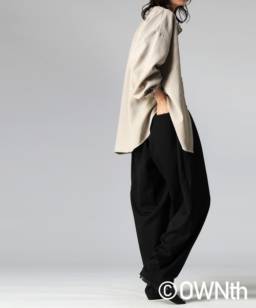 antiqua(アンティカ)の「ツータック ワイドパンツ(その他パンツ・レディース・ブラック/グレー・ONESIZE)」の5枚目の写真