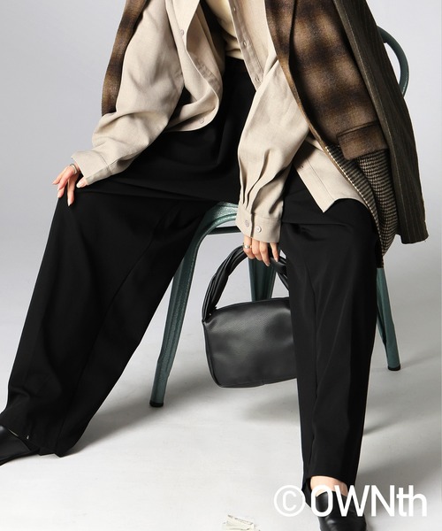 antiqua(アンティカ)の「ツータック ワイドパンツ(その他パンツ・レディース・ブラック/グレー・ONESIZE)」の7枚目の写真