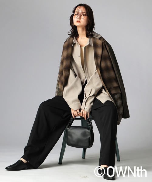 antiqua(アンティカ)の「ツータック ワイドパンツ(その他パンツ・レディース・ブラック/グレー・ONESIZE)」の8枚目の写真
