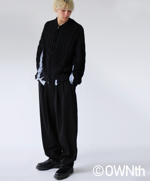 antiqua(アンティカ)の「ツータック ワイドパンツ(その他パンツ・レディース・ブラック/グレー・ONESIZE)」の9枚目の写真