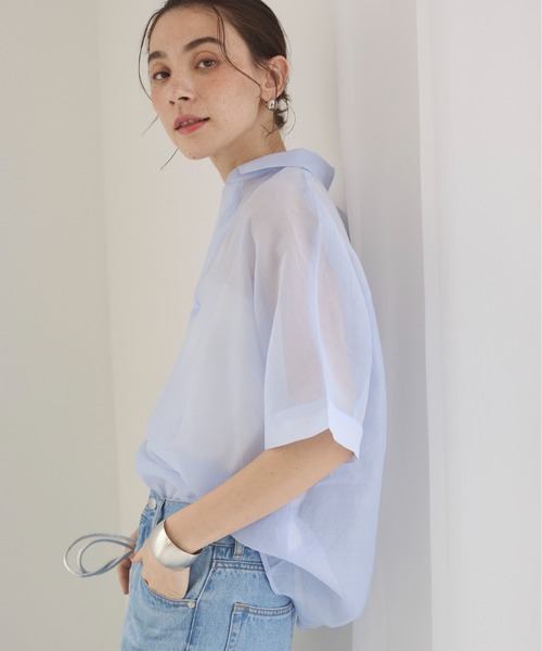 Sheer skipper shirt / офисная классика / лето