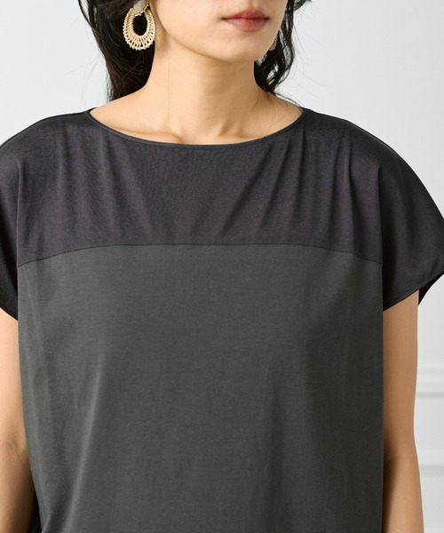 INED（イネド）の「トリコットシフォン シースルードッキングプルオーバー（Tシャツ/カットソー・レディース・オフホワイト/チャコールグレー/ブラック・9号）」の10枚目の写真