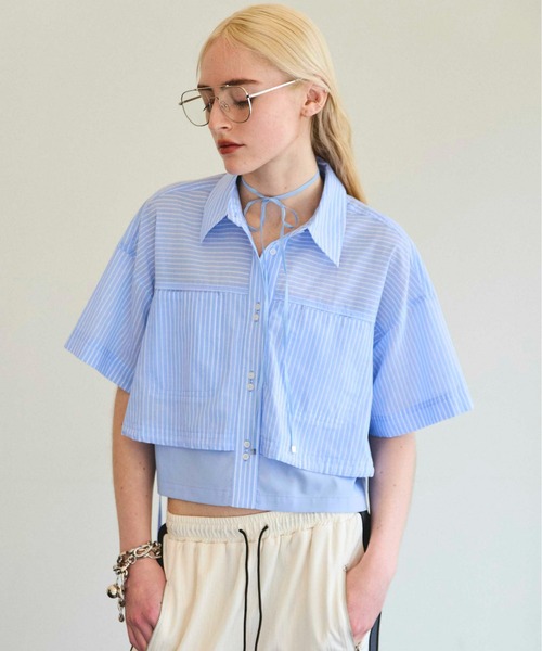 MAISON SPECIAL ブラウス シャツ Sheer Short Length Shirt