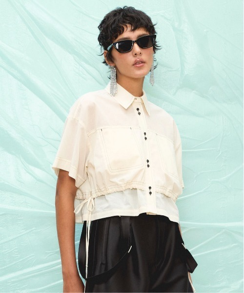 MAISON SPECIAL ブラウス シャツ Sheer Short Length Shirt