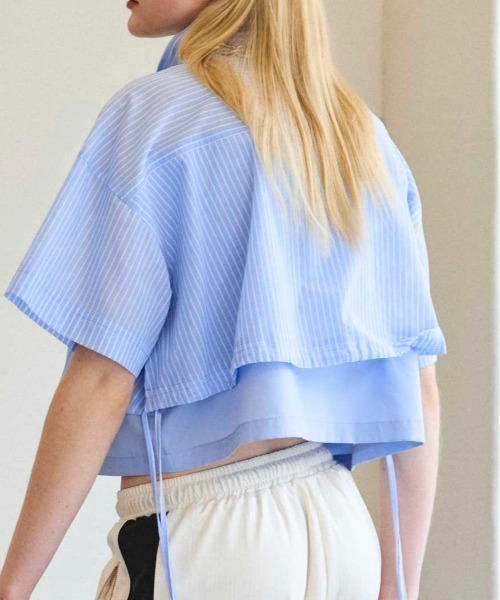MAISON SPECIAL(メゾンスペシャル) カラーステッチショートシャツ Color Stitch Short Shirt/カラーステッチショートシャツ