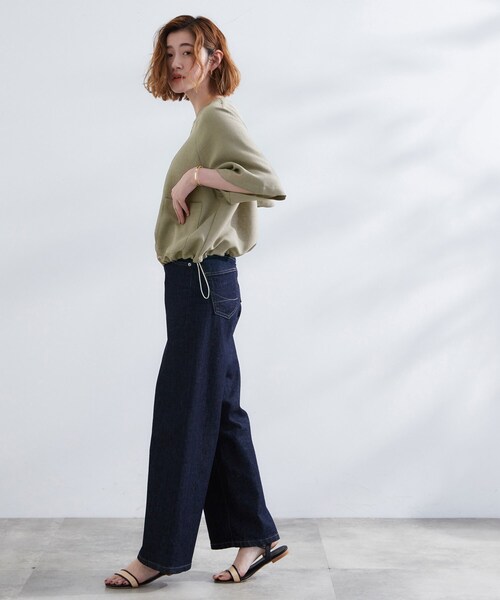 grove(グローブ)の「透け感と立体感で魅せる、大人の夏のメッシュワイドスリーブジャケット(ノーカラージャケット・レディース・ナチュラル/ブラック/カーキ・01/02/04/05/03)」の10枚目の写真