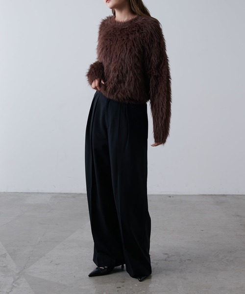 Lui's(ルイス)の「シャギークルーネックニット(ニット/セーター・レディース・ブラウン/チャコールグレー/ライトグレー/ホワイト/サックスブルー/ブラック・XS/M)」の22枚目の写真