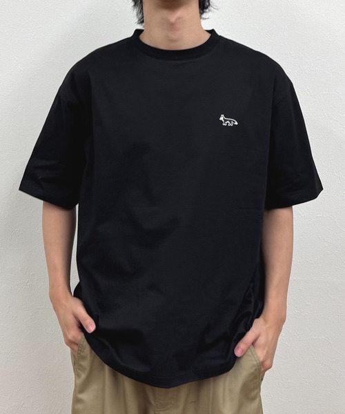 セール】T-MAC ワンポイント刺繍 オーバーサイズ半袖Tシャツ FOX刺繍