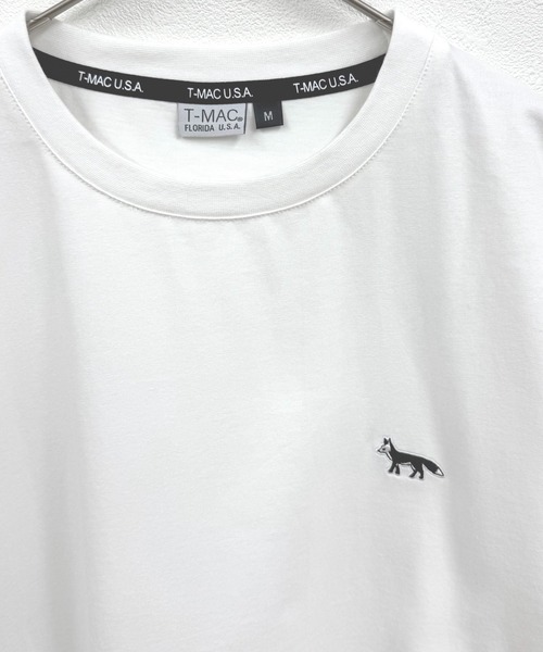T-MAC OUTING(ティーマック アウティング)の「T-MAC ワンポイント刺繍 オーバーサイズ半袖Tシャツ FOX刺繍 ルーズシルエット(Tシャツ/カットソー・メンズ・チャコール/ネイビー/ブラウン/ブラック/グレイッシュベージュ/オフホワイト/ダークグリーン・M/L/LL)」の19枚目の写真
