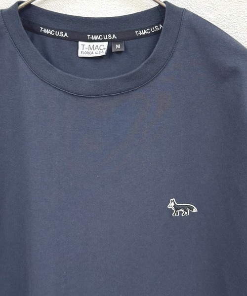T-MAC OUTING(ティーマック アウティング)の「T-MAC ワンポイント刺繍 オーバーサイズ半袖Tシャツ FOX刺繍 ルーズシルエット(Tシャツ/カットソー・メンズ・チャコール/ネイビー/ブラウン/ブラック/グレイッシュベージュ/オフホワイト/ダークグリーン・M/L/LL)」の21枚目の写真