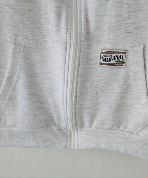 NANAHACHI(ナナハチ)の「配色カラー ジップアップ 半袖トレーナー(Tシャツ/カットソー・レディース・ライトグレー/ブラウン/ネイビー・FREE)」の17枚目の写真