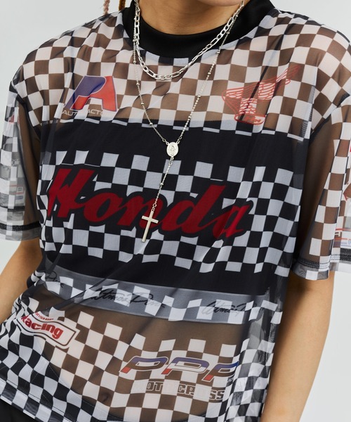 HONDA x atmos pink Racing See-through T-shirt / ホンダ