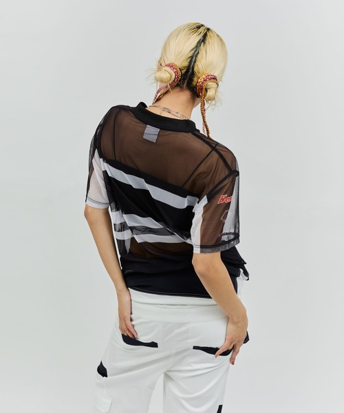 atmos pink（アトモスピンク）の「HONDA x atmos pink Racing See-through T-shirt / ホンダ アトモス ピンク レーシング シースルー ティーシャツ 【SP】（その他トップス・レディース・チェック/ブラック・FREE）」の10枚目の写真