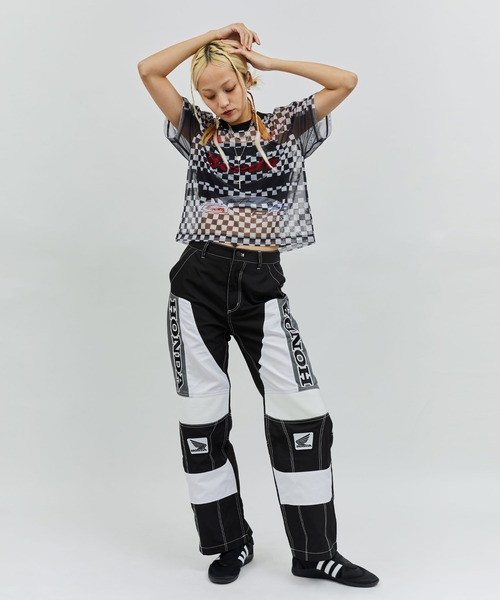atmos pink（アトモスピンク）の「HONDA x atmos pink Racing See-through T-shirt / ホンダ アトモス ピンク レーシング シースルー ティーシャツ 【SP】（その他トップス・レディース・チェック/ブラック・FREE）」の12枚目の写真