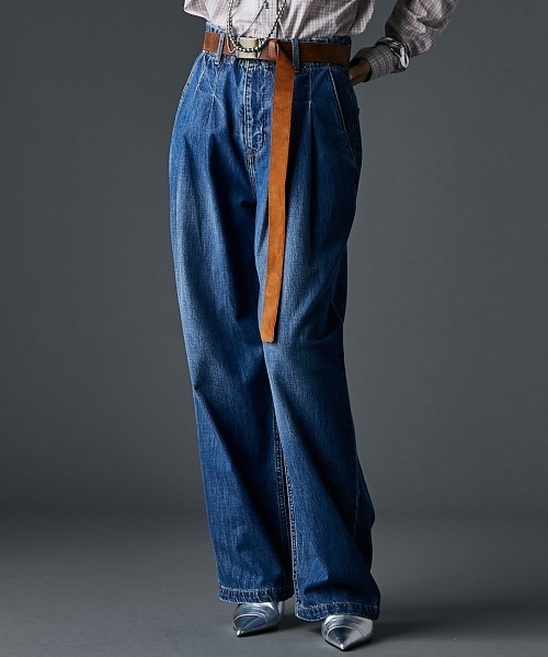 GEVS.（ジェイヴィス）の「ライトオンスデニムタックワイドパンツ＜大きいサイズ有＞GEVS.（デニムパンツ・レディース・ライトブルー/ブルー・73/76/80/84/88/92/96/98/122/106/114）」の19枚目の写真