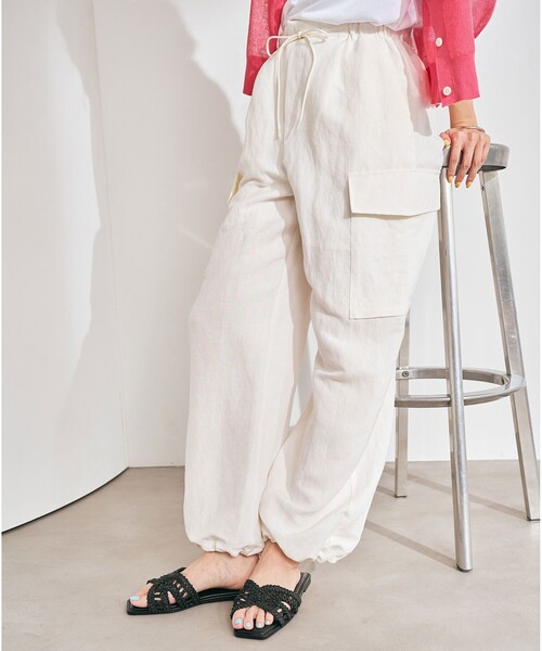 セール】BREEZE LINEN ブリーズリネン カーゴ パンツ オフ
