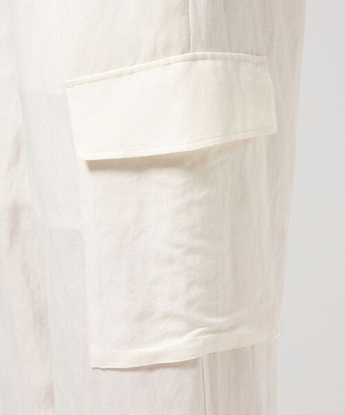 green label relaxing（グリーンレーベルリラクシング）の「BREEZE LINEN ブリーズリネン カーゴ パンツ オフホワイト（カーゴパンツ・レディース・オフホワイト・36/38）」の20枚目の写真