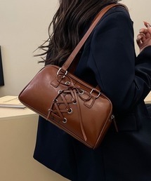 ショルダーバッグ（ブラウン/茶色系・リボン）ファッション通販