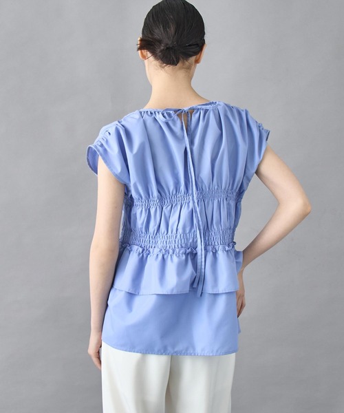 ANAP（アナップ）の「ブロード シャーリング ブラウス（シャツ/ブラウス・レディース・ブラック/オフホワイト/ブルー・FREE）」の12枚目の写真