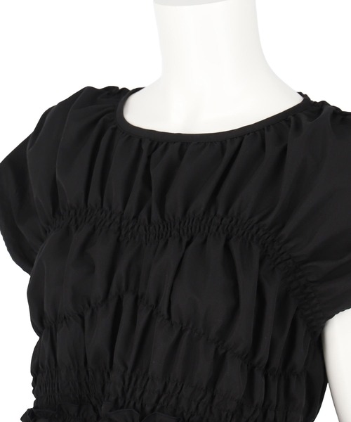 ANAP（アナップ）の「ブロード シャーリング ブラウス（シャツ/ブラウス・レディース・ブラック/オフホワイト/ブルー・FREE）」の16枚目の写真