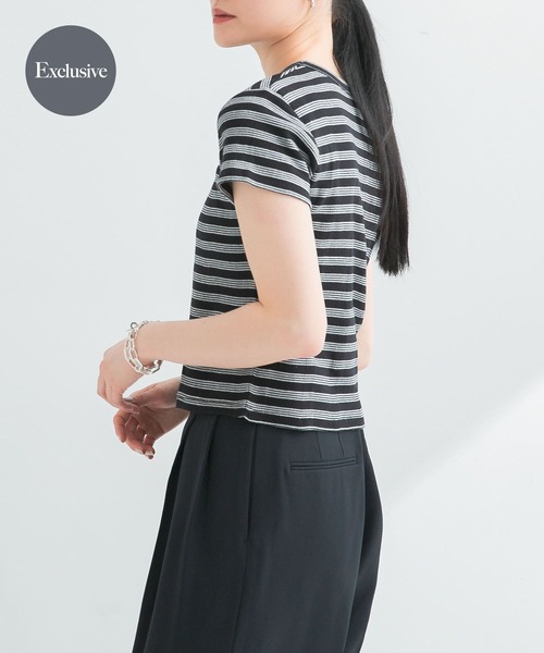 MILLER(ミラー)の「『別注』Miller×URBAN RESEARCH Prib Tiny T-SHIRTS(Tシャツ/カットソー・レディース・アイボリー/ブラック系その他/ブルー系その他・FREE)」の3枚目の写真