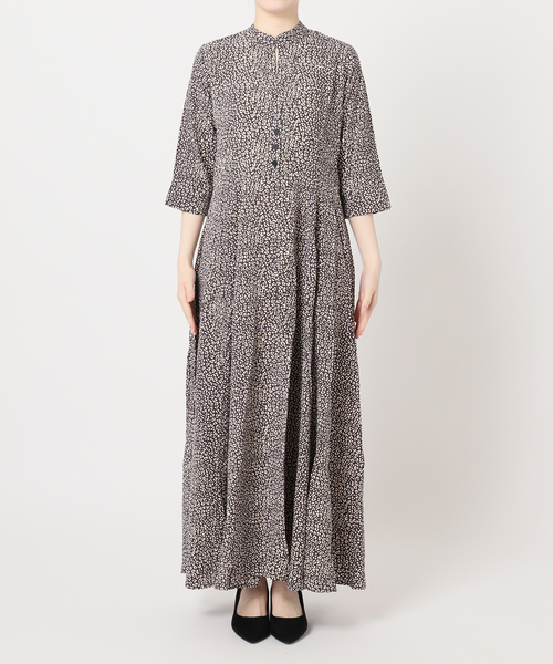 journal standard L'essage（ジャーナルスタンダードレサージュ）の「《追加》《別注》【LUSANA / ルサーナ】CARL MAXI DRESS：ワンピース（ワンピース・レディース・オートミール/ブラック系その他・SMALL）」の9枚目の写真