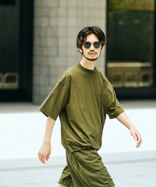 SUNNY  SPORTS（サニースポーツ）の「SUNNY SPORTS / サニースポーツ DRAWSTRING BIGGEST CREW TEE Primeflex ドローストリングTシャツ ビッグシルエット プライムフレックス（Tシャツ/カットソー・メンズ・ホワイト/ブラウン/ブラック/オリーブ・LARGE/MEDIUM）」の4枚目の写真