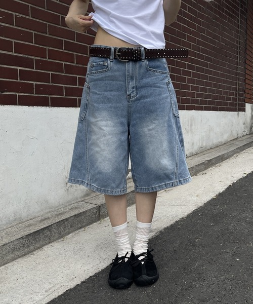 セール】【ボタンでサイズ調整可能】【ユニセックスデニム