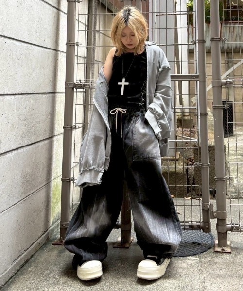 トップス surgery remake over pigment hood jacket Surgery Remake over pigment hood jacket charcoal – APOC STORE