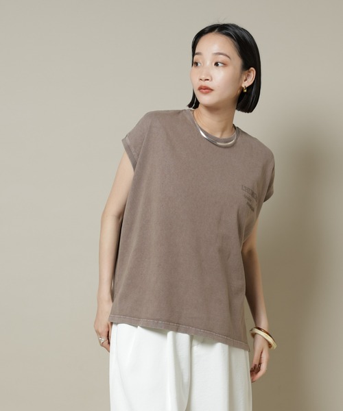 upperhights（アッパーハイツ）の「upper hights/BIG NO SLEEVE TEE（Tシャツ/カットソー・レディース・スミクロ/モカ・1）」の15枚目の写真