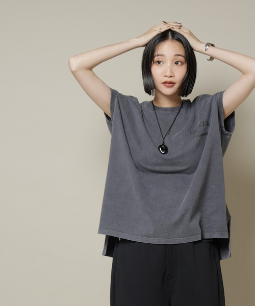 upperhights（アッパーハイツ）の「upper hights/BIG NO SLEEVE TEE（Tシャツ/カットソー・レディース・スミクロ/モカ・1）」の10枚目の写真