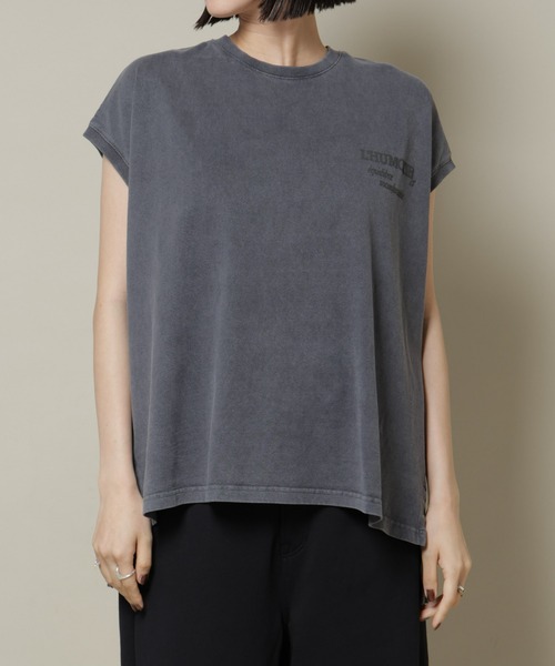 upperhights（アッパーハイツ）の「upper hights/BIG NO SLEEVE TEE（Tシャツ/カットソー・レディース・スミクロ/モカ・1）」の3枚目の写真