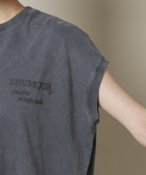 upperhights（アッパーハイツ）の「upper hights/BIG NO SLEEVE TEE（Tシャツ/カットソー・レディース・スミクロ/モカ・1）」の7枚目の写真