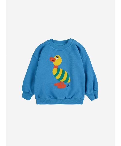 BOBO CHOSES(ボボショーズ)の「Striped Duck sweatshirt(スウェット・キッズ・ブルー・24MONTH/18MONTH/12MONTH/3MONTH/6MONTH)」の1枚目の写真
