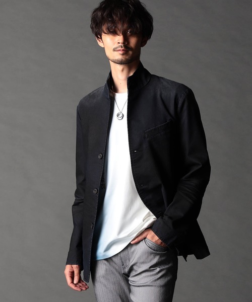 NICOLE CLUB FOR MEN（ニコルクラブフォーメン）の「シワ加工スタンドカヴァーオール（カバーオール・メンズ・オフホワイト/チャコール/ブルー/インディゴブルー・MEDIUM/LARGE/X-LARGE）」の3枚目の写真